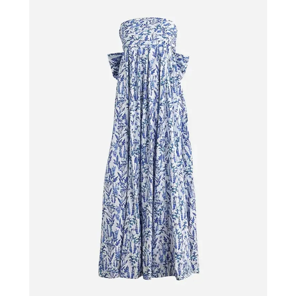 J.Crew Collection strapless bow-back maxi dress in meadow print - Picture 7 of 15